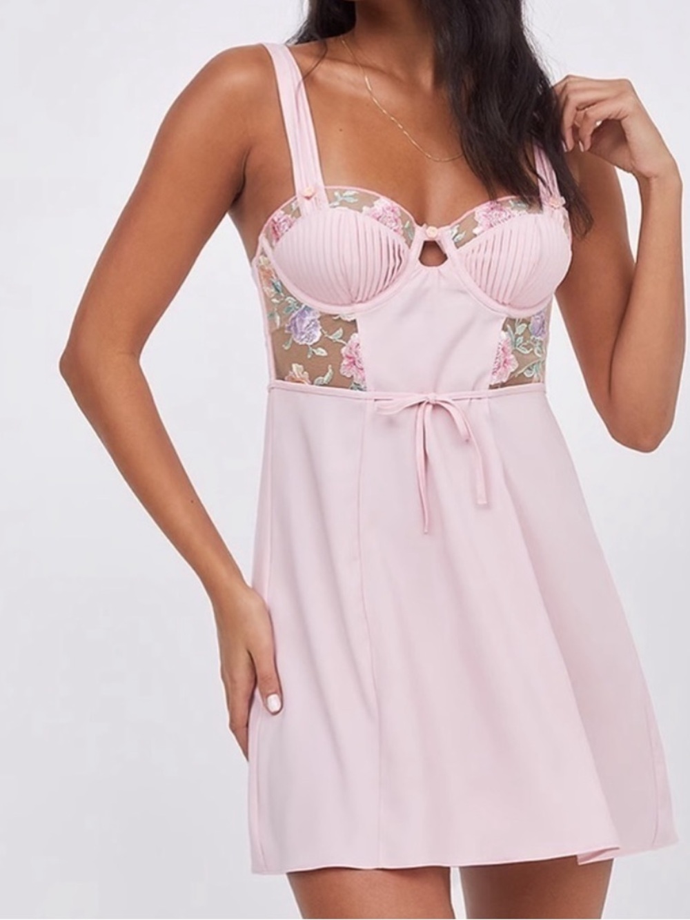 For Love & Lemons Pastel Watercolor Rose Dress